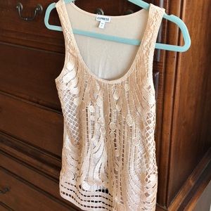 Express sparkle dressy tank with lace overlay. Women’s small